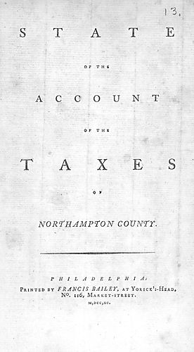 State of the account of the taxes of Northampton County