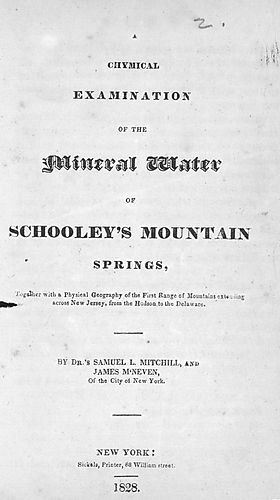Chemical examination of the mineral water of Schooley's Mountain