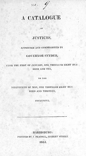 Catalog of justices appointed and commissioned by Governor Snyder
