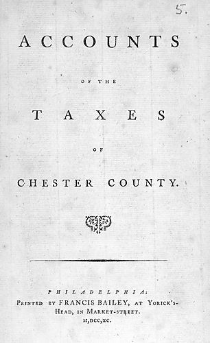Accounts of the taxes of Chester County