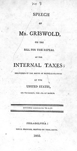 Speech of Mr. Griswold on the Bill for the repeal of the internal taxes