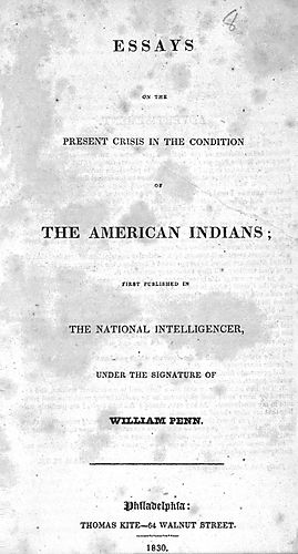 Essays on the present crisis in the condition of the American Indians