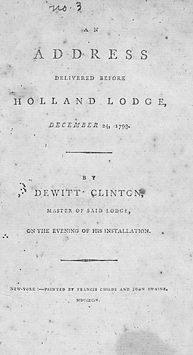 address delivered before Holland Lodge, December 24, 1793