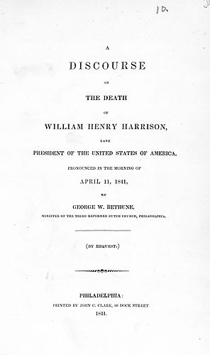 discourse on the death of William Henry Harrison