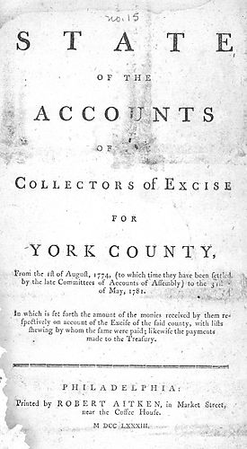 State of the accounts of the collectors of Excise for York County