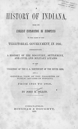 history of Indiana from its earliest exploration by Europeans to the close of the territorial government in 1816