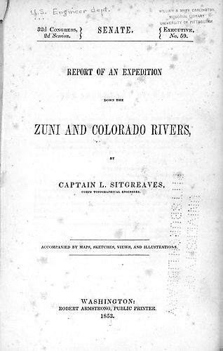 Report of an expedition down the Zuni and Colorado Rivers