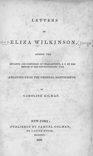 Letters of Eliza Wilkinson
