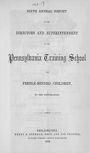 Annu. rep. Pa. Train. Sch. Feeble-minded Child