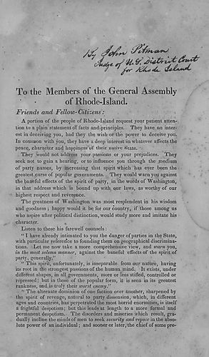 To the members of the General Assembly of Rhode Island