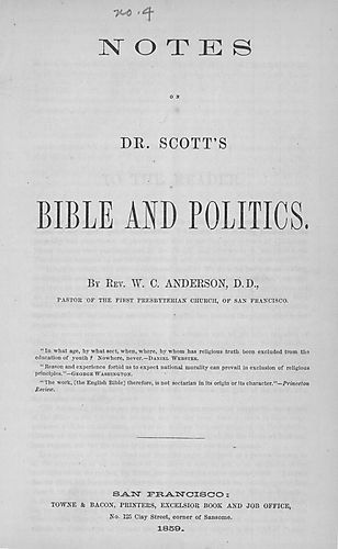 Notes on Dr. Scott's Bible and politics