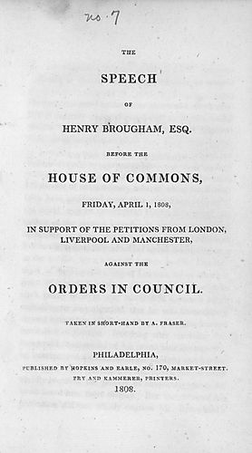 speech of Henry Brougham, Esq. before the House of Commons, Friday, April 1, 1808