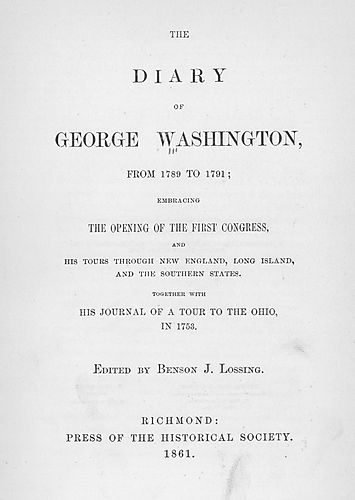diary of George Washington, from 1789 to 1791