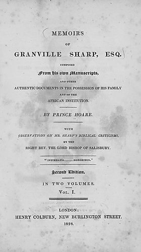 Memoirs of Granville Sharp, esq