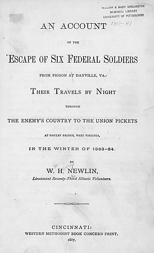 account of the escape of six federal soldiers from prison at Danville, Va