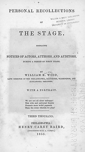 Personal recollections of the stage