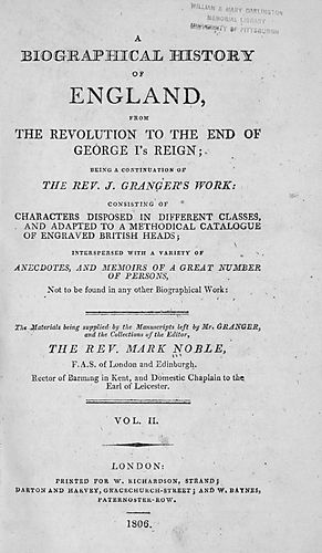 biographical history of England, from the revolution to the end of George I's reign
