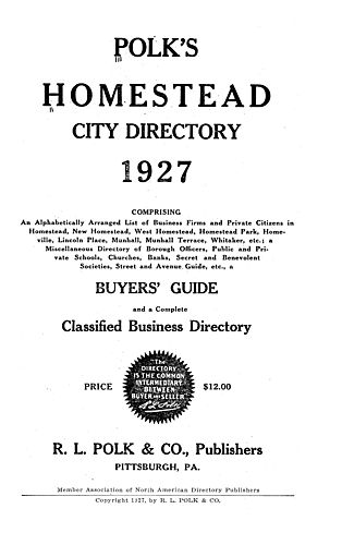 Polk's Homestead city directory