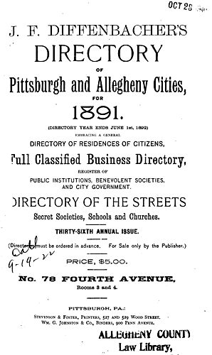 J.F. Diffenbacher's directory of Pittsburgh and Allegheny cities