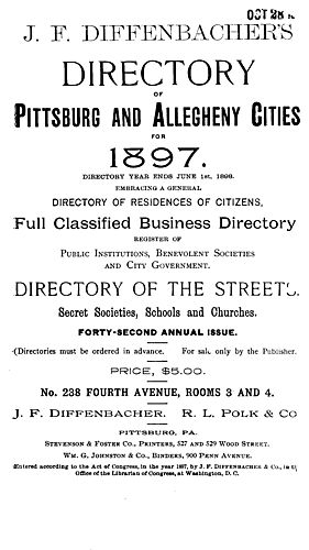 J.F. Diffenbacher's directory of Pittsburgh and Allegheny cities