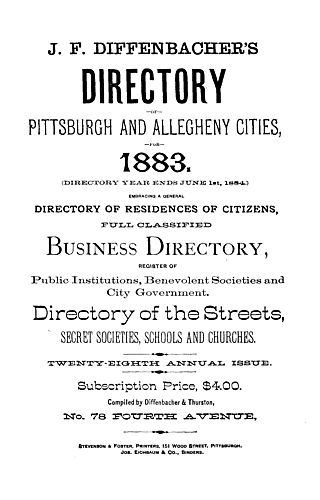 J.F. Diffenbacher's directory of Pittsburgh and Allegheny cities