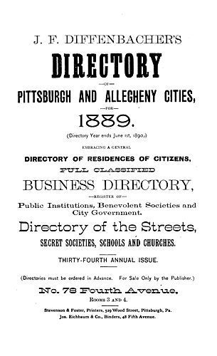 J.F. Diffenbacher's directory of Pittsburgh and Allegheny cities