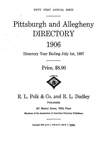 Pittsburgh and Allegheny directory