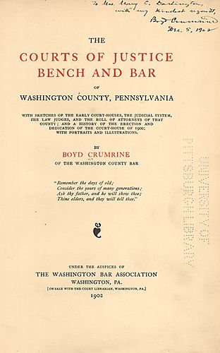 courts of justice bench and bar of Washington County, Pennsylvania