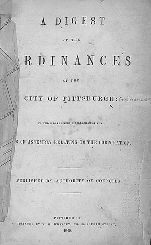 digest of the ordinances of the city of Pittsburgh