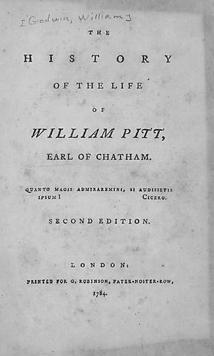 history of the life of William Pitt, Earl of Chatham