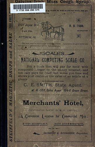 Watson & Co.'s classified business directory of Pittsburg, Allegheny, and prominent towns within a radius of forty miles