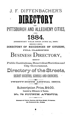 J.F. Diffenbacher's directory of Pittsburgh and Allegheny cities