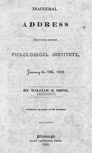 Inaugural address delivered before Philological Institute