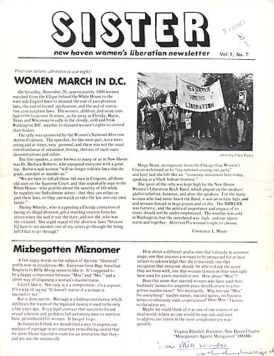 Sister: New Haven Women's Liberation Newsletter V.1, N.7