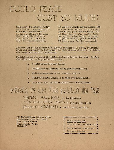 "Could Peace Cost So Much?" Flyer