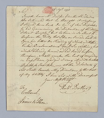 Richard Butler to James Wilson