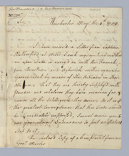Edward Braddock to Governor Morris