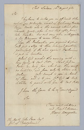 Henry Bouquet to John Penn