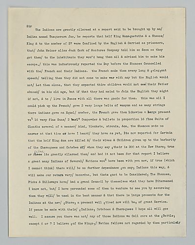 Robert Stobo to Colonel Innes, July 28, 1754 (transcription)