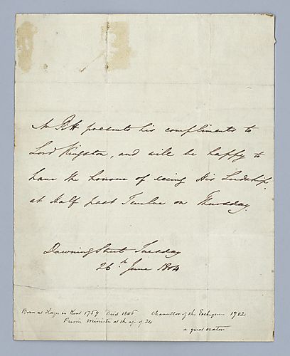 William Pitt the Younger to Lord Kingston