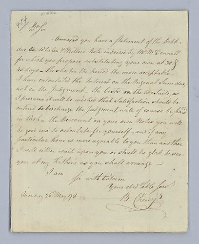 Benjamin Chew to Joseph Thomas