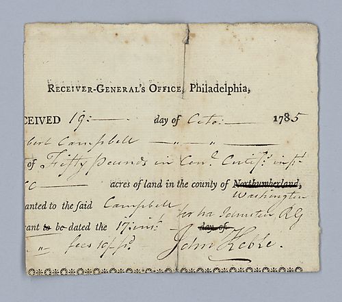 Robert Campbell, Partial receipt