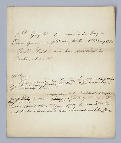 Sir Guy Carleton, Memoranda relating to pay,