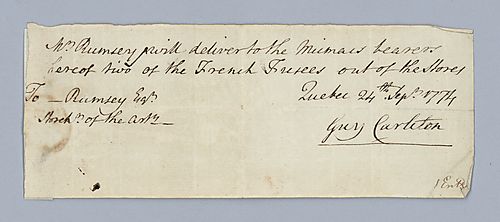 Sir Guy Carleton to -- Rumsey