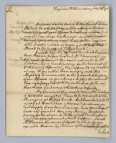 Robert Dinwiddie to Governor Morris