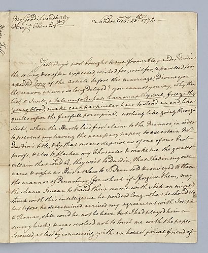 Robert Edward Fell to Benjamin Chew