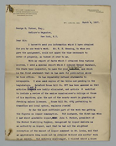 Miller Hageman to George K. Turner, Letter and articles