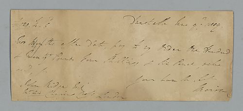 Francis Rawdon Hastings, 2nd Earl of Moira, Promise to pay