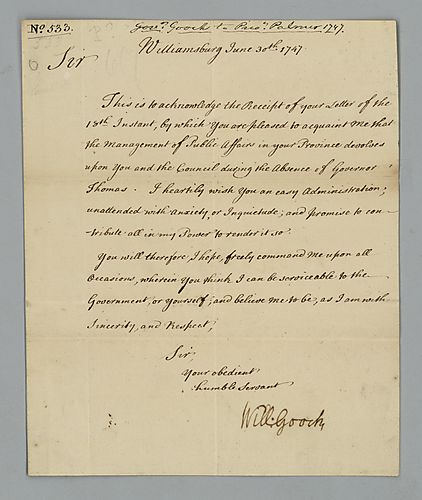 Sir William Gooch to Anthony Palmer