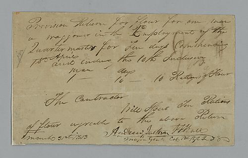 Andrew Jackson, Provision return for flour